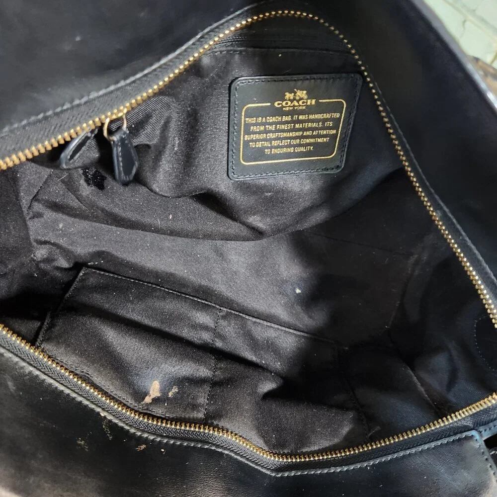 Euc Coach Blake Carryall Black Leather Shoulder Bag Purse
